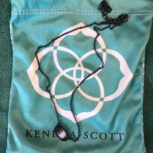 Kendra Scott Elisa Pendant Necklace Black Gunmetal